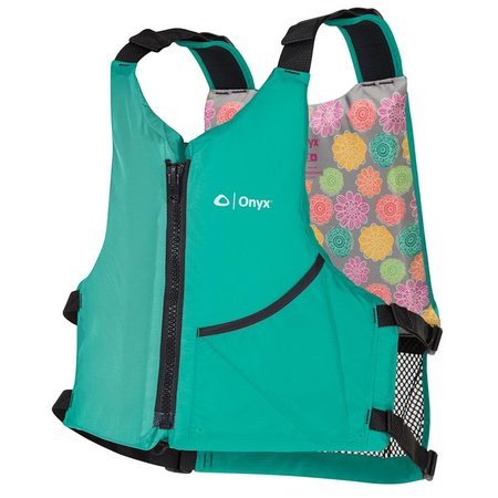 ONYX OUTDOOR Onyx Outdoor 121900-505-004-19 Universal Paddle Vest with Adult Universal; Aqua & Floral 121900-505-004-19